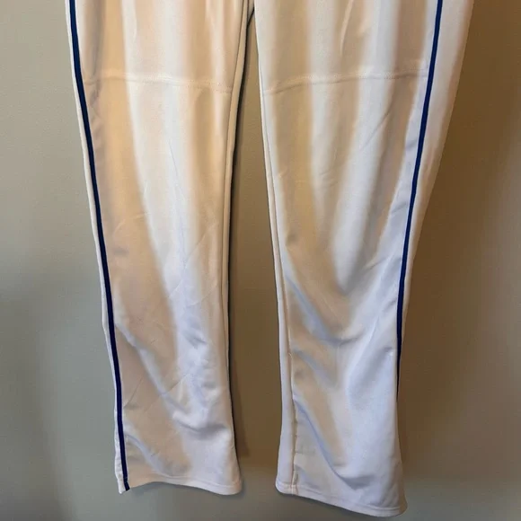 Men’s Alleson White Baseball Pants w/ Blue Piping - Picture 3 of 10